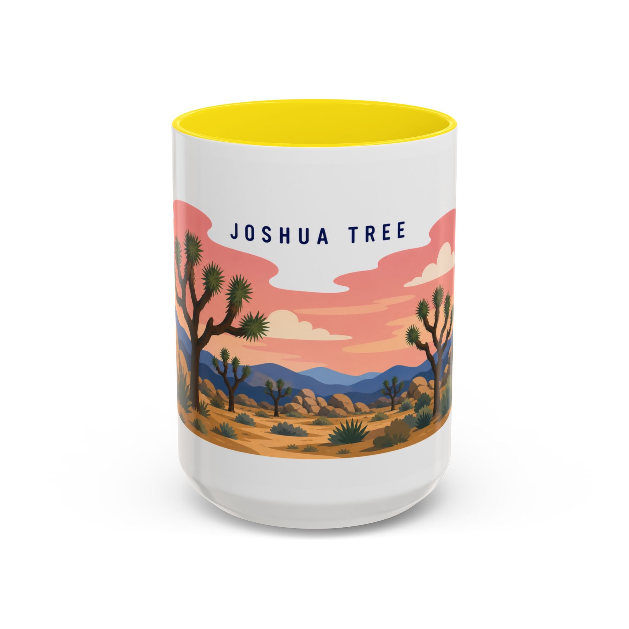 Joshua Tree National Park Coffee Mug | Solid Color Block Park Souvenir | 11oz 15oz Accent Mug