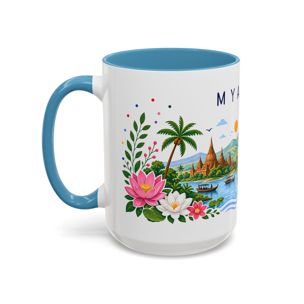 Myanmar Coffee Mug | Travel Souvenir Accent Mug | Place Gift Ceramic Cup 11oz 15oz