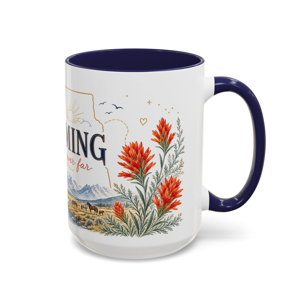 Wyoming Home State Mug | Moving Away Gift | Long Distance Friendship Coffee Cup | 11oz 15oz Accent Mug