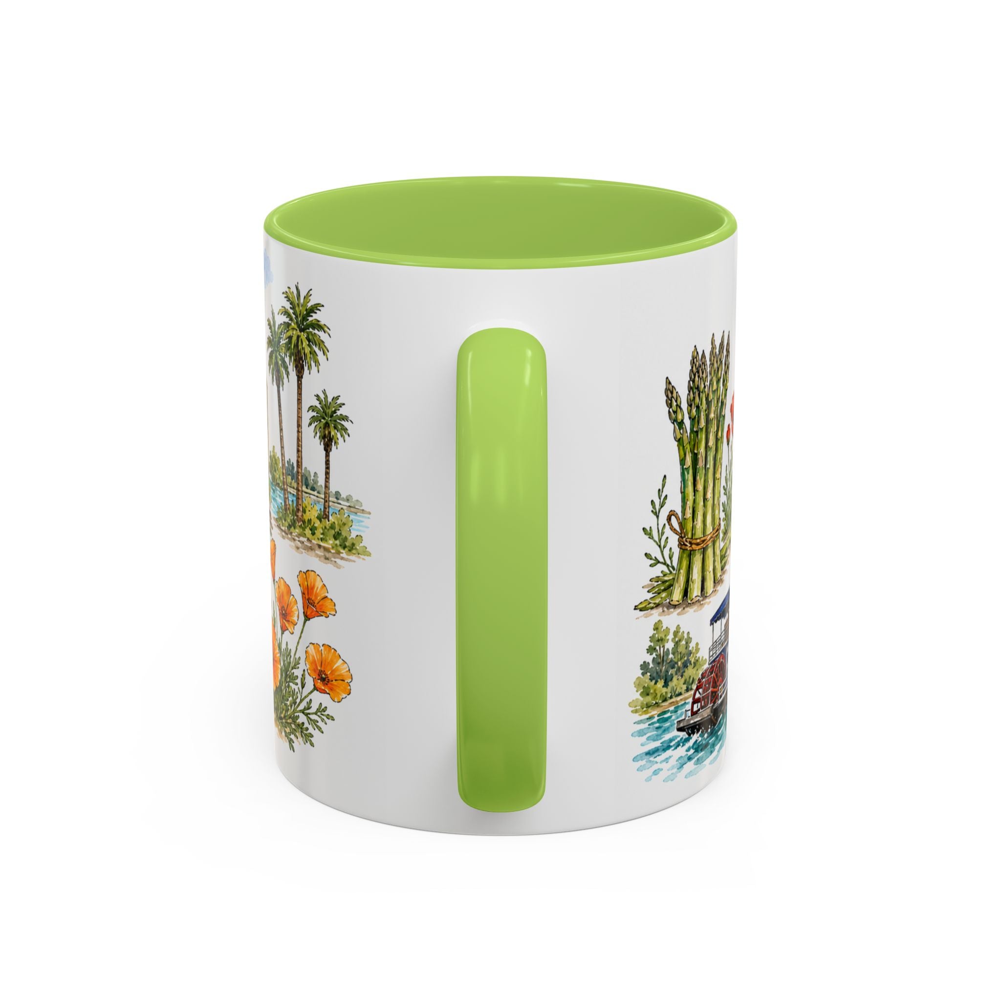 Stockton Illustrated Travel Mug | City Souvenir Accent Coffee Mug | 11oz 15oz Ceramic Cup