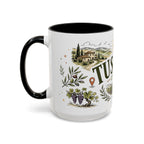Tuscany Coffee Mug | Travel Destination Souvenir Gift | Accent Color Ceramic 11oz 15oz