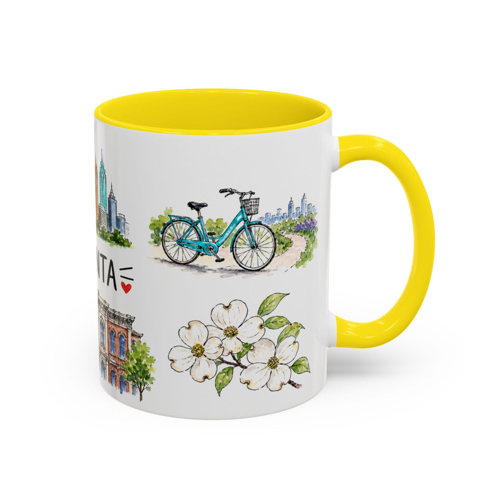 Atlanta Illustrated Travel Mug | City Souvenir Accent Coffee Mug | 11oz 15oz Ceramic Cup