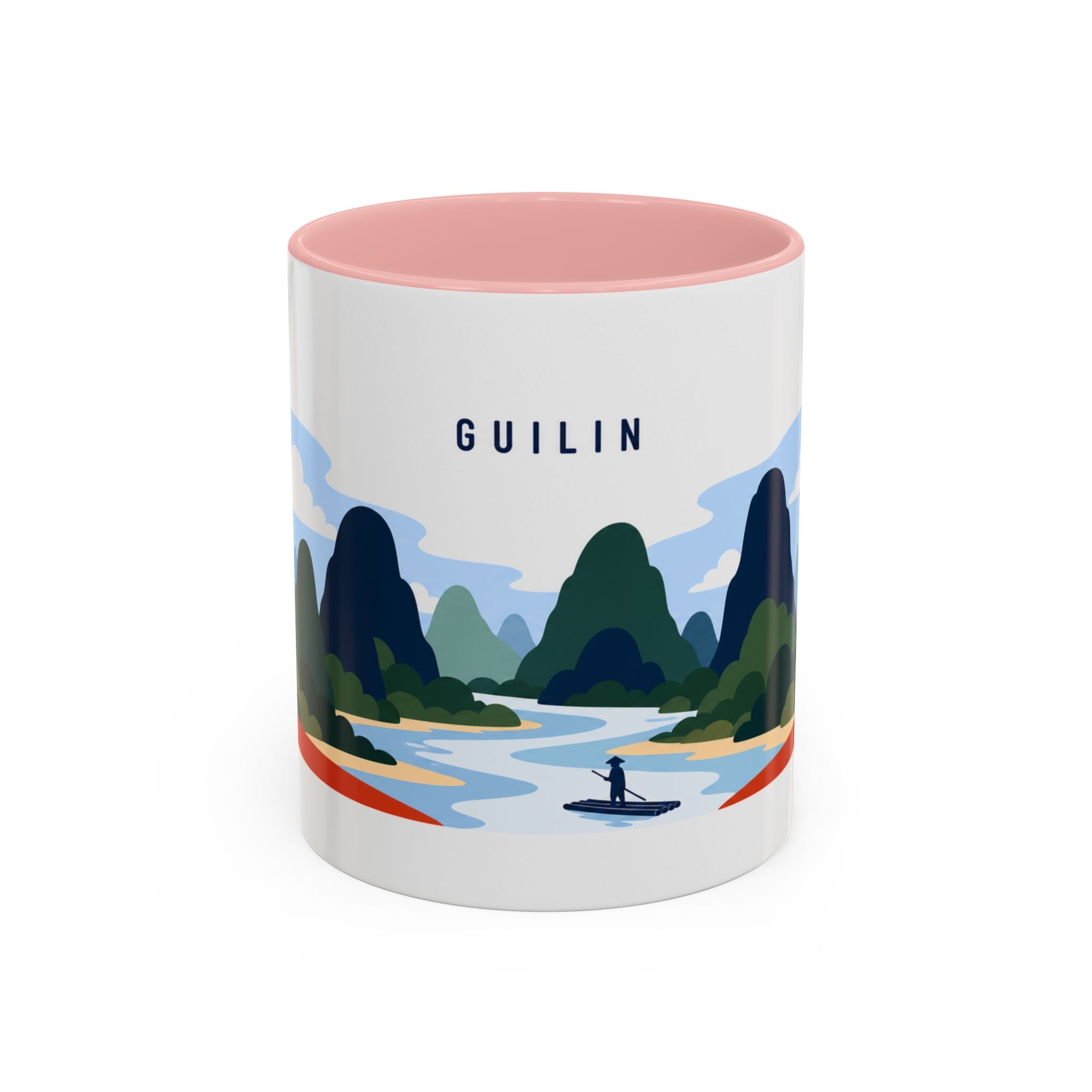 Guilin Coffee Mug | Travel Destination Souvenir Gift | Accent Color Ceramic 11oz 15oz