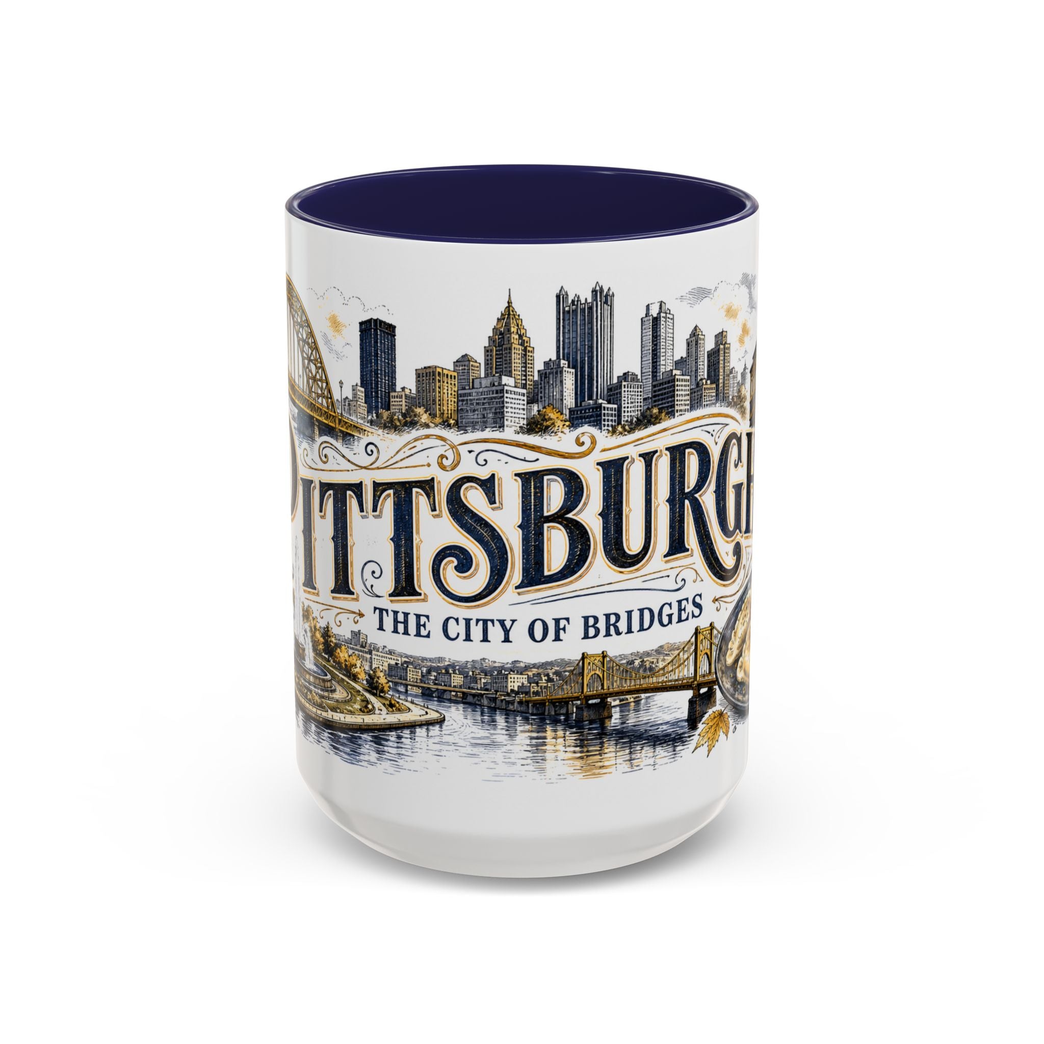 Pittsburgh Coffee Mug | United States Travel Souvenir | Vintage Illustrated City Gift | 11 oz 15 oz Accent Mug