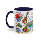 Honolulu Illustrated Travel Mug | City Souvenir Accent Coffee Mug | 11oz 15oz Ceramic Cup