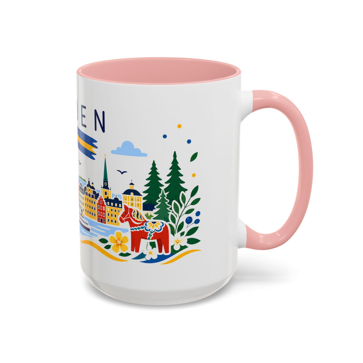 Sweden Coffee Mug | Travel Souvenir Accent Mug | Country Gift Ceramic Cup 11oz 15oz