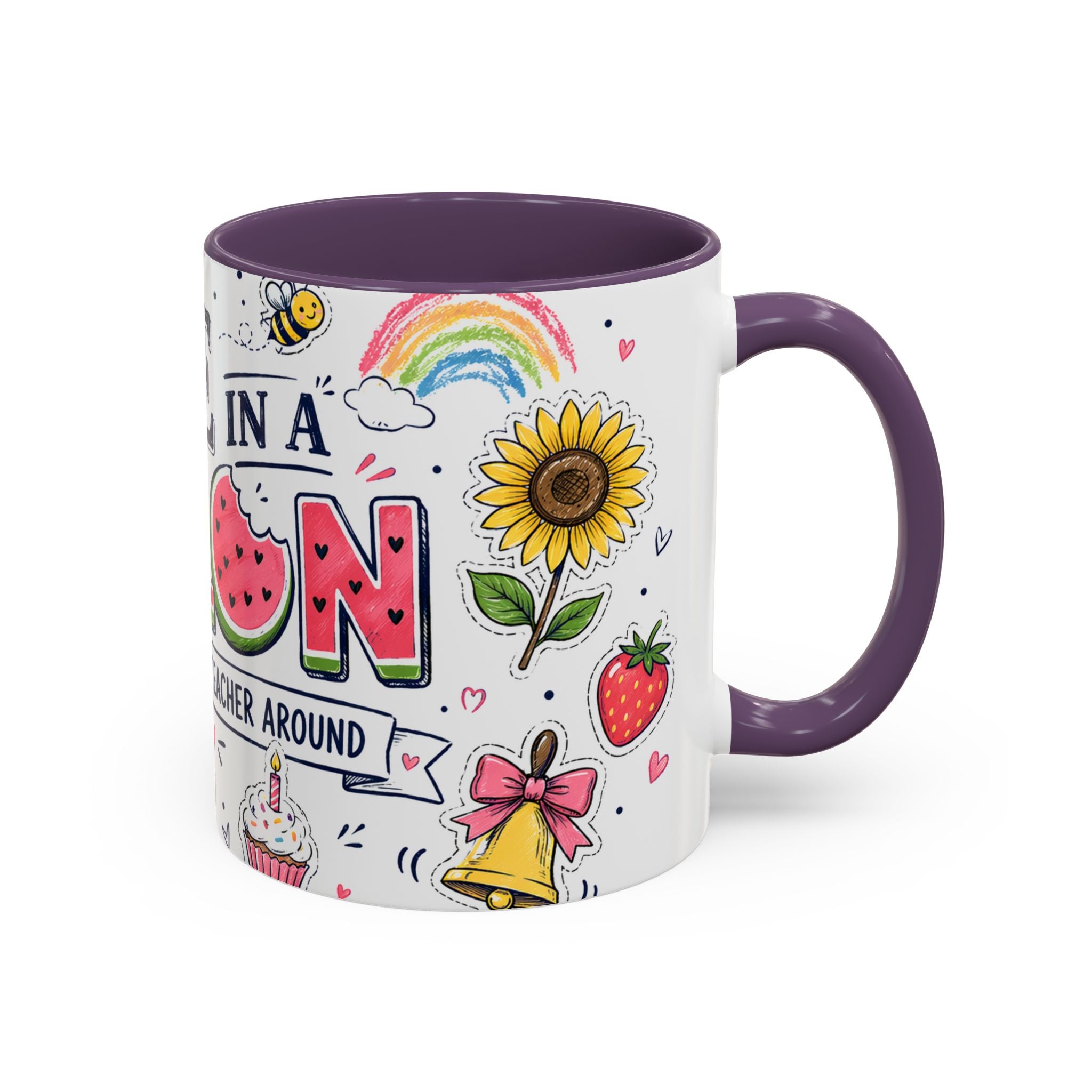 One in a Melon Coffee Mug | Sweetest Teacher Appreciation Gift | Accent Color Ceramic 11oz 15oz