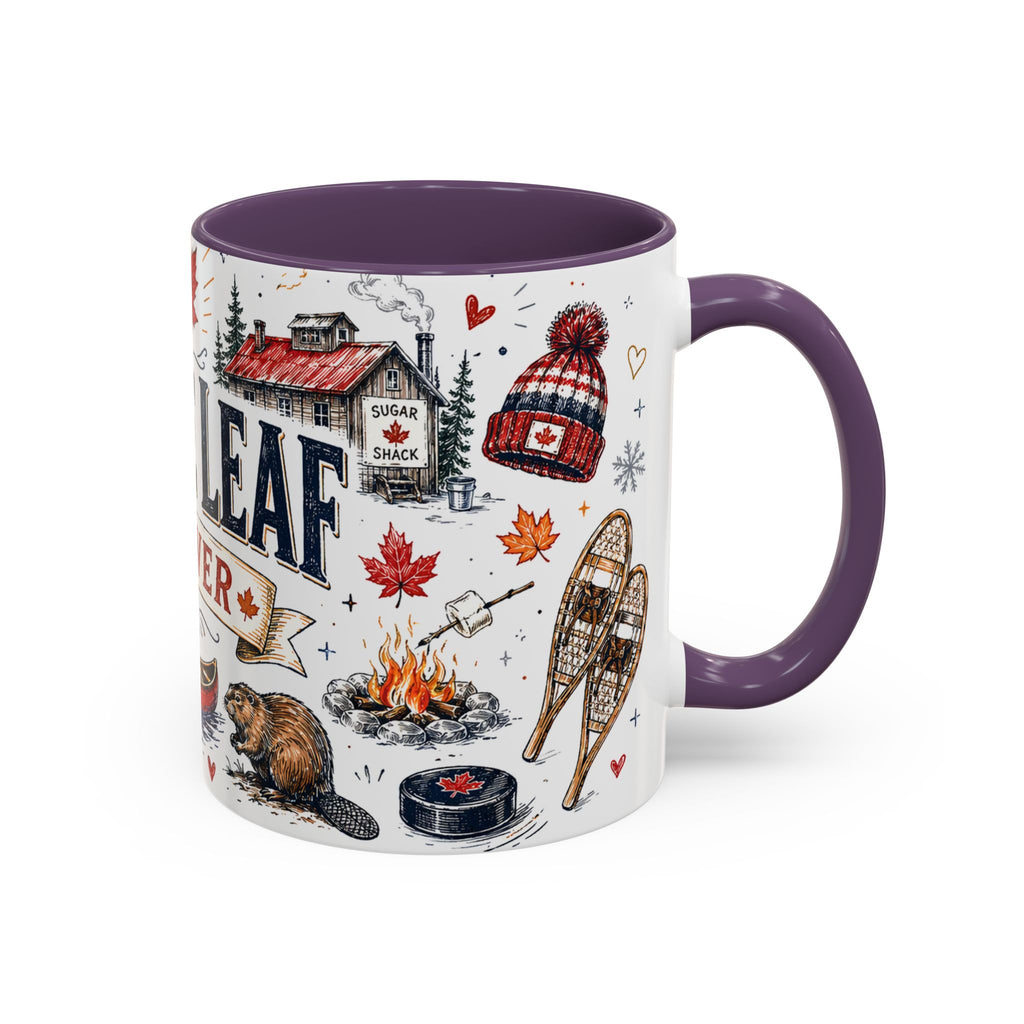Maple Leaf Forever Coffee Mug | Canadian Pride Gift | Accent Color Ceramic 11oz 15oz