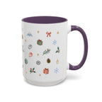 Seattle Christmas Mug | Watercolor Travel Souvenir | Holiday Gift | Accent Ceramic Coffee Cup 11oz 15oz