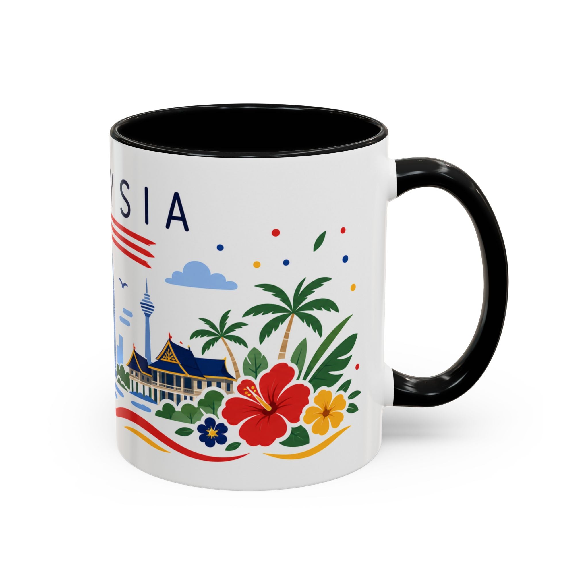 Malaysia Coffee Mug | Travel Souvenir Accent Mug | Country Gift Ceramic Cup 11oz 15oz