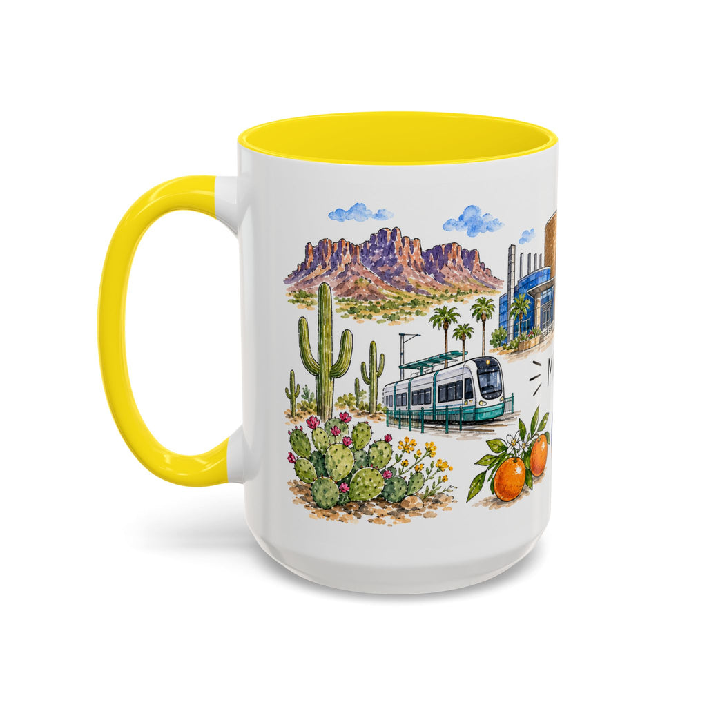 Mesa Illustrated Travel Mug | City Souvenir Accent Coffee Mug | 11oz 15oz Ceramic Cup