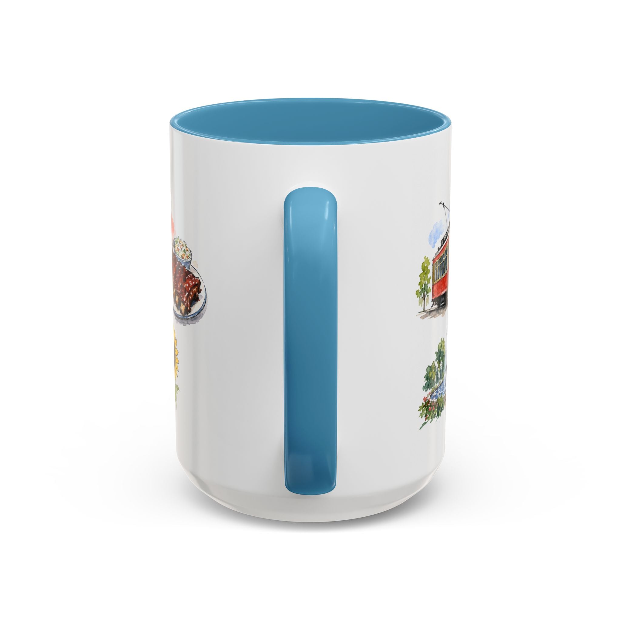 Kansas City Illustrated Travel Mug | City Souvenir Accent Coffee Mug | 11oz 15oz Ceramic Cup