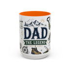 Dad The Legend Coffee Mug | Father's Day Gift for Dad | Accent Color Ceramic 11oz 15oz