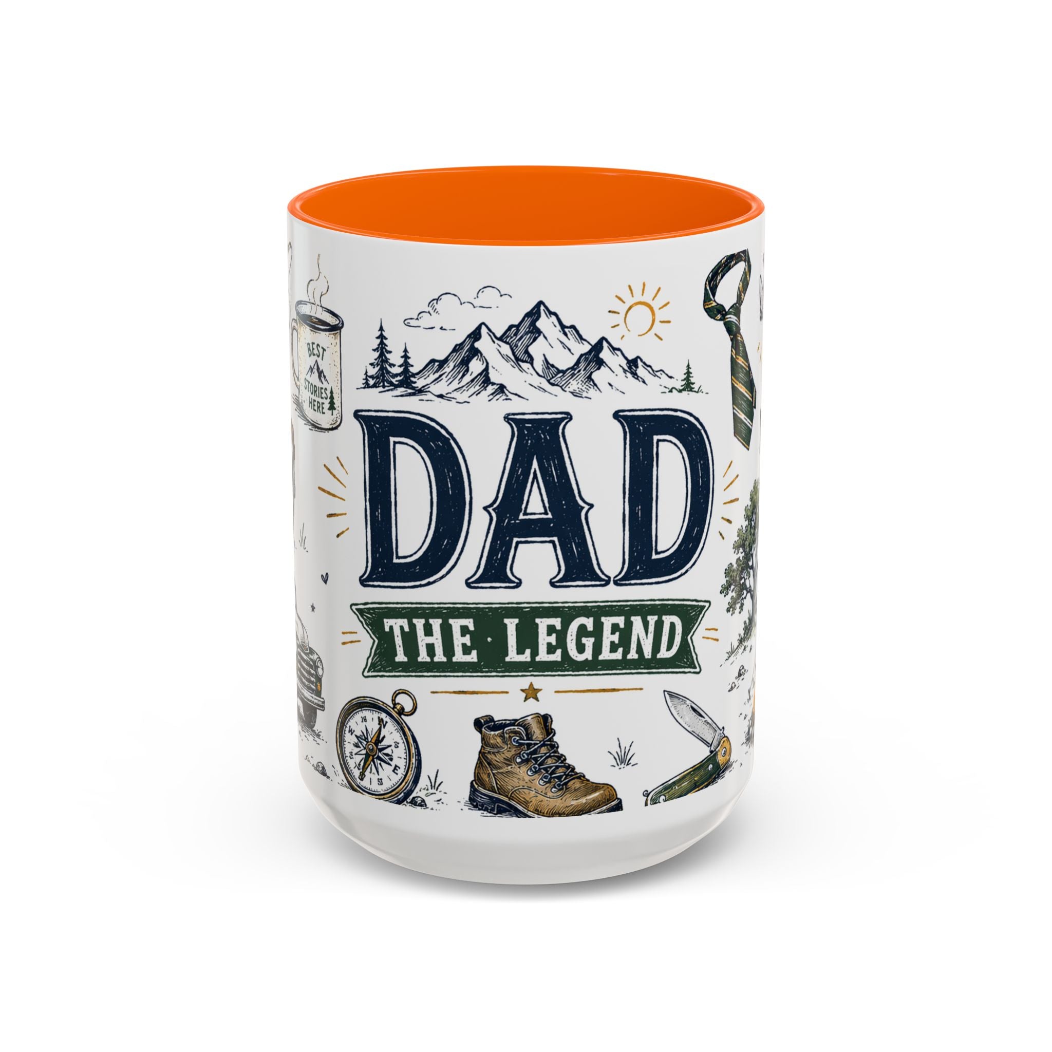 Dad The Legend Coffee Mug | Father's Day Gift for Dad | Accent Color Ceramic 11oz 15oz