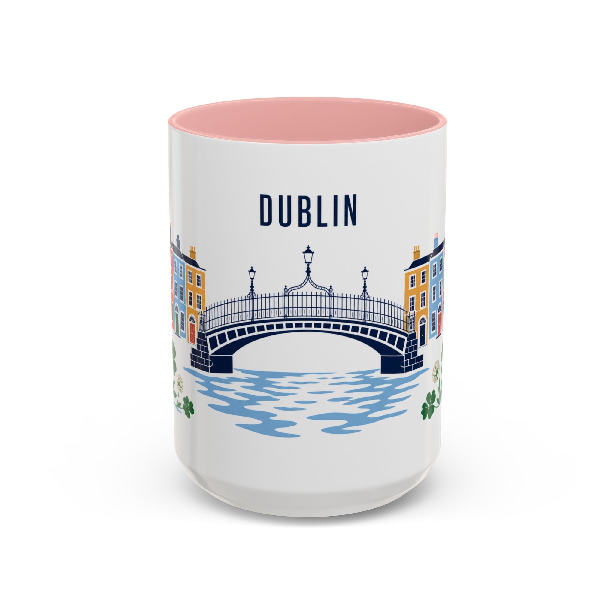Dublin Coffee Mug | Ireland Travel Souvenir | Porcelain Decal City Gift | 11oz 15oz Accent Mug