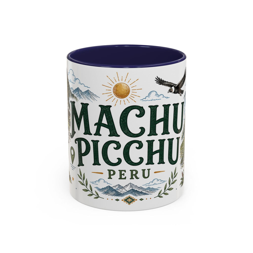 Machu Picchu Coffee Mug | Travel Destination Souvenir Gift | Accent Color Ceramic 11oz 15oz
