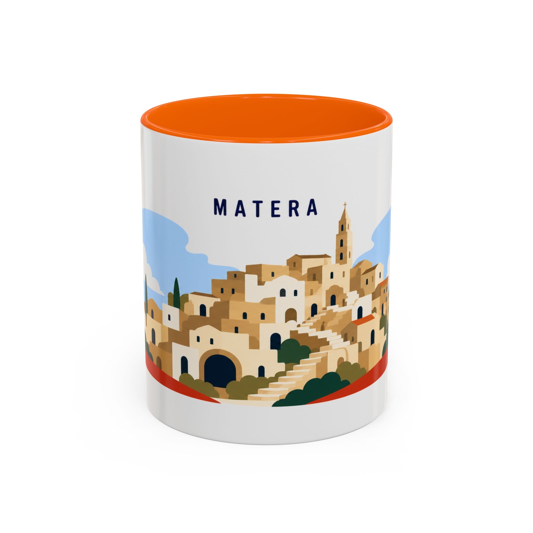 Matera Coffee Mug | Travel Destination Souvenir Gift | Accent Color Ceramic 11oz 15oz