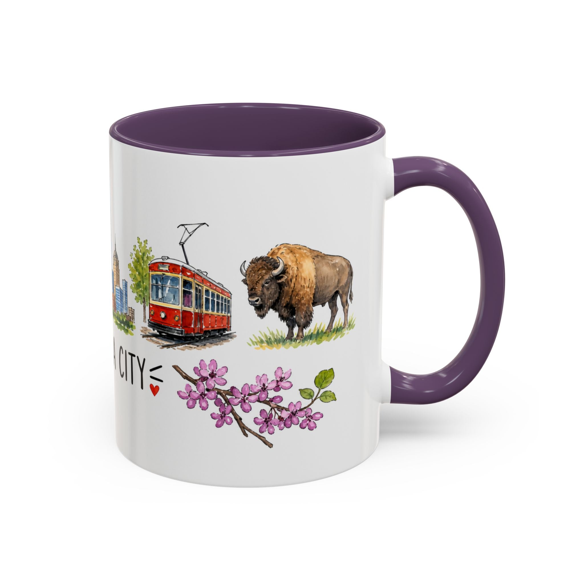 Oklahoma City Illustrated Travel Mug | City Souvenir Accent Coffee Mug | 11oz 15oz Ceramic Cup