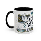 Iceland Ring Road Coffee Mug | Travel Destination Souvenir Gift | Accent Color Ceramic 11oz 15oz