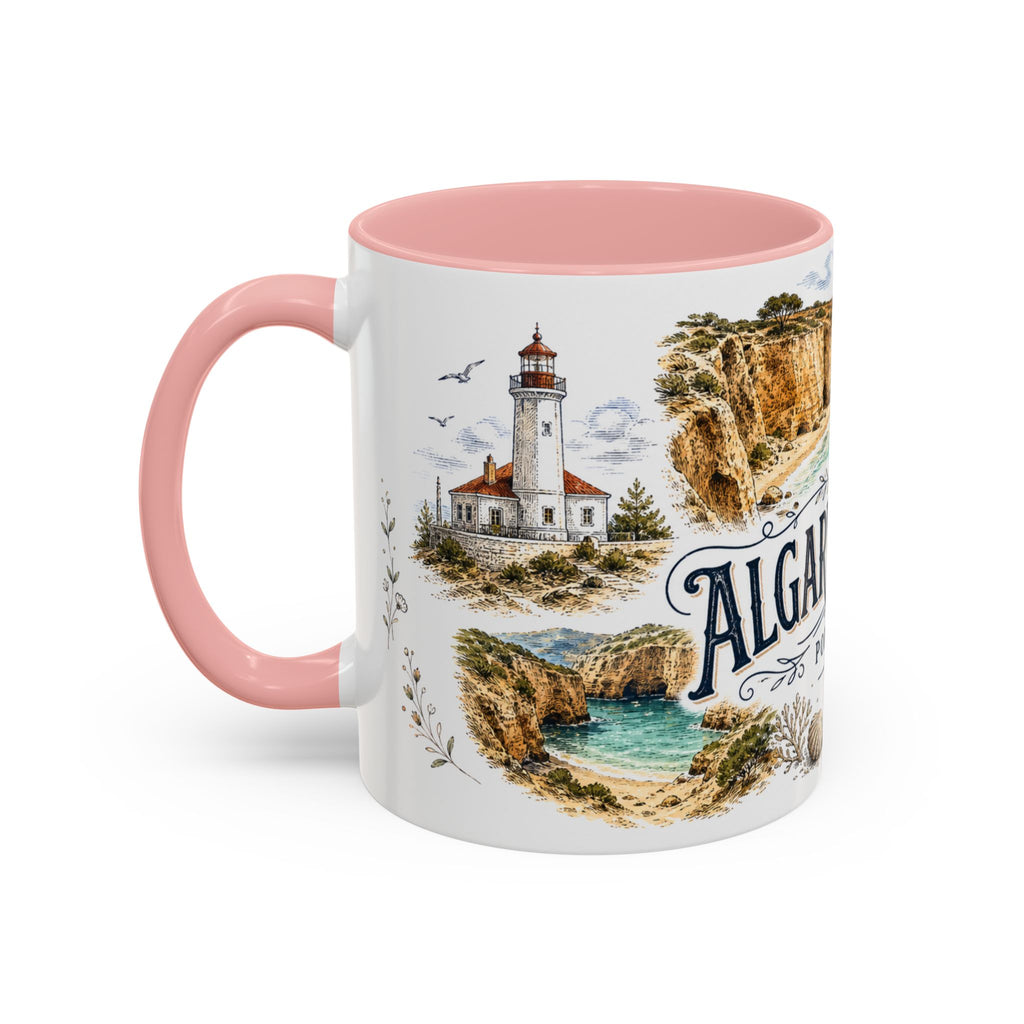 Algarve Coast Mug, Portugal Travel Souvenir, Bucket List Gift, Accent Ceramic Coffee Mug 11oz 15oz