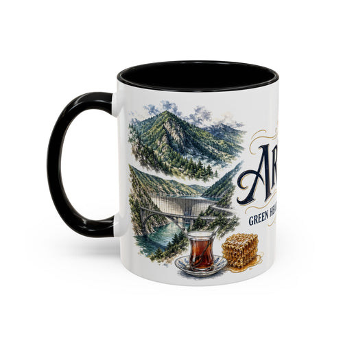 Artvin Coffee Mug | Turkey Travel Souvenir | Vintage Illustrated City Gift | 11 oz 15 oz Accent Mug