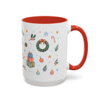 Christmas Mug | Watercolor Tree Gifts Wreath Holiday Cup | Accent Coffee Mug 11oz 15oz