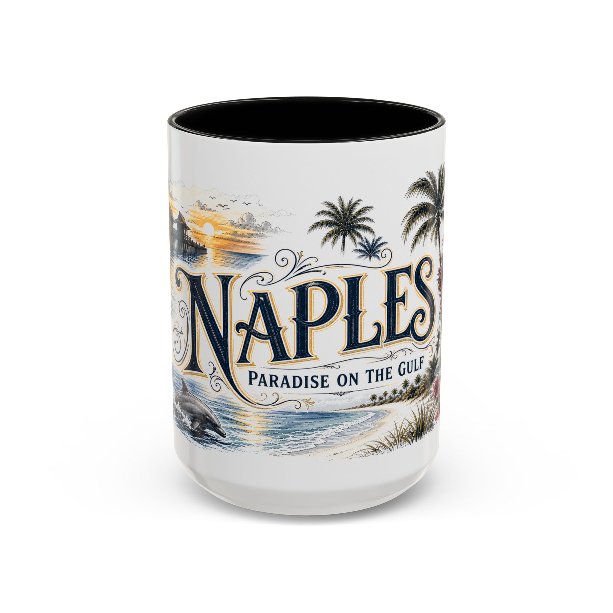 Naples Coffee Mug | United States Travel Souvenir | Vintage Illustrated City Gift | 11 oz 15 oz Accent Mug