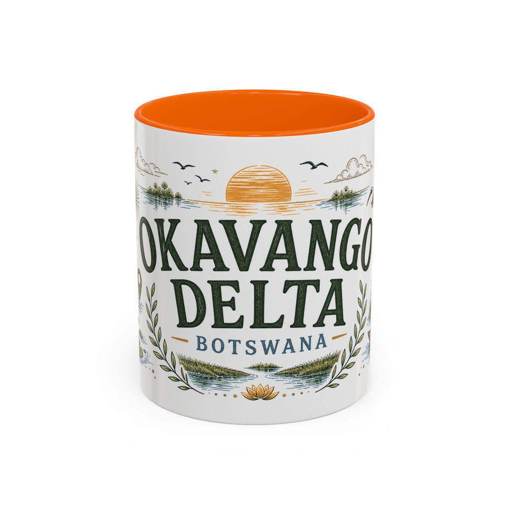 Okavango Delta Coffee Mug | Travel Destination Souvenir Gift | Accent Color Ceramic 11oz 15oz