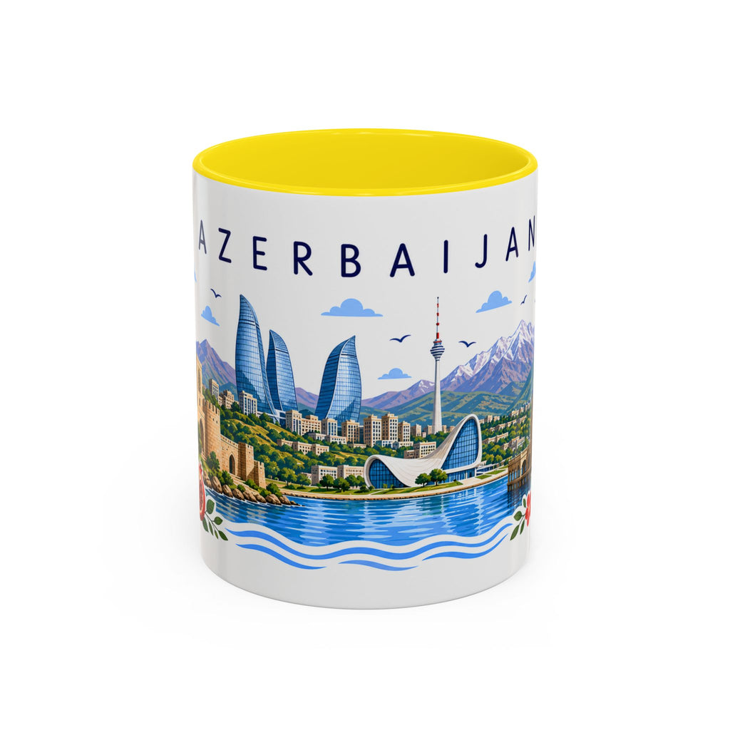 Azerbaijan Coffee Mug | Travel Souvenir Accent Mug | Place Gift Ceramic Cup 11oz 15oz