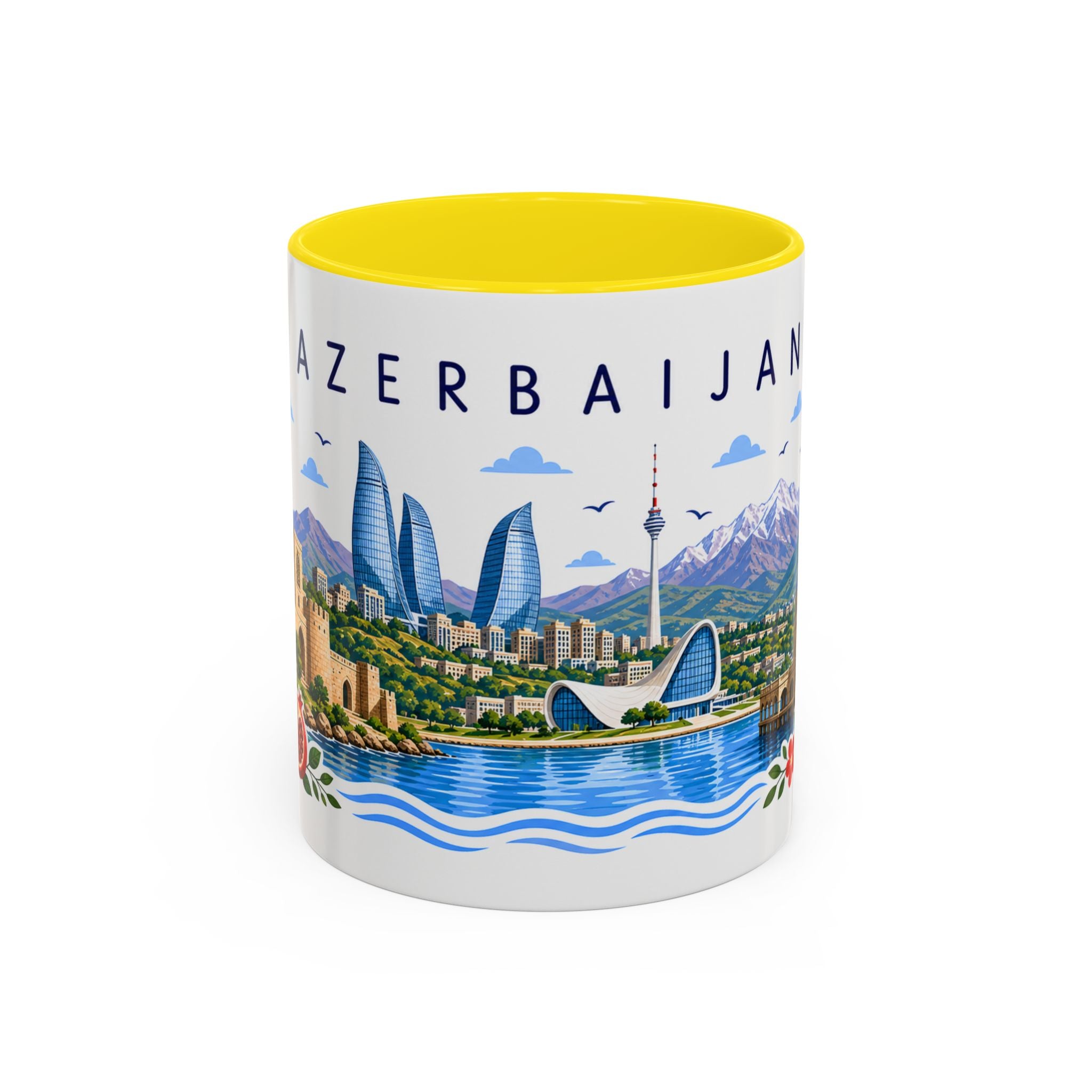 Azerbaijan Coffee Mug | Travel Souvenir Accent Mug | Place Gift Ceramic Cup 11oz 15oz