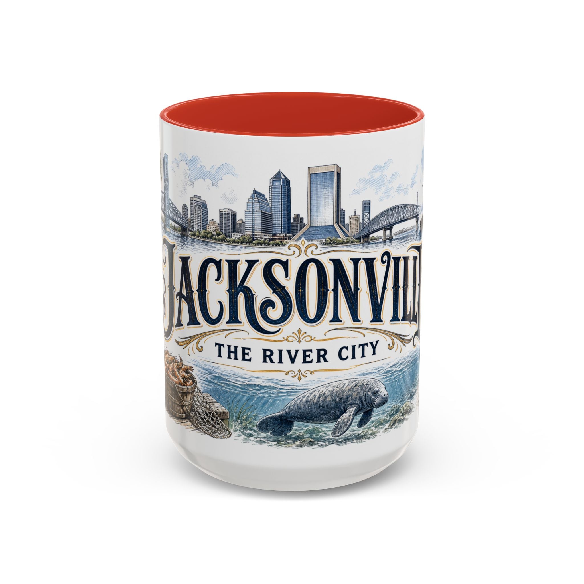Jacksonville Coffee Mug | United States Travel Souvenir | Vintage Illustrated City Gift | 11 oz 15 oz Accent Mug