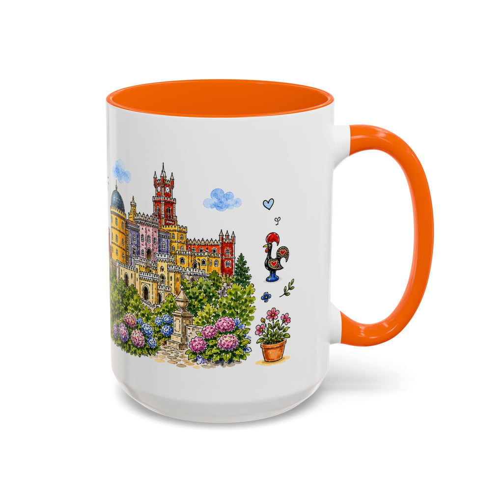 Sintra Illustrated Travel Mug | Portugal Souvenir Accent Coffee Mug | 11oz 15oz Ceramic Cup