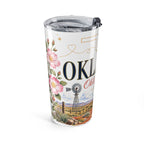 Oklahoma State Flower 20oz Tumbler | Oklahoma Rose Botanical State Flower Gift | Insulated Stainless Steel Travel Cup