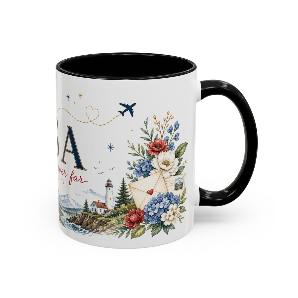 USA Home Country Mug | Moving Away Gift | Long Distance Friendship | 11 oz 15 oz Accent Mug