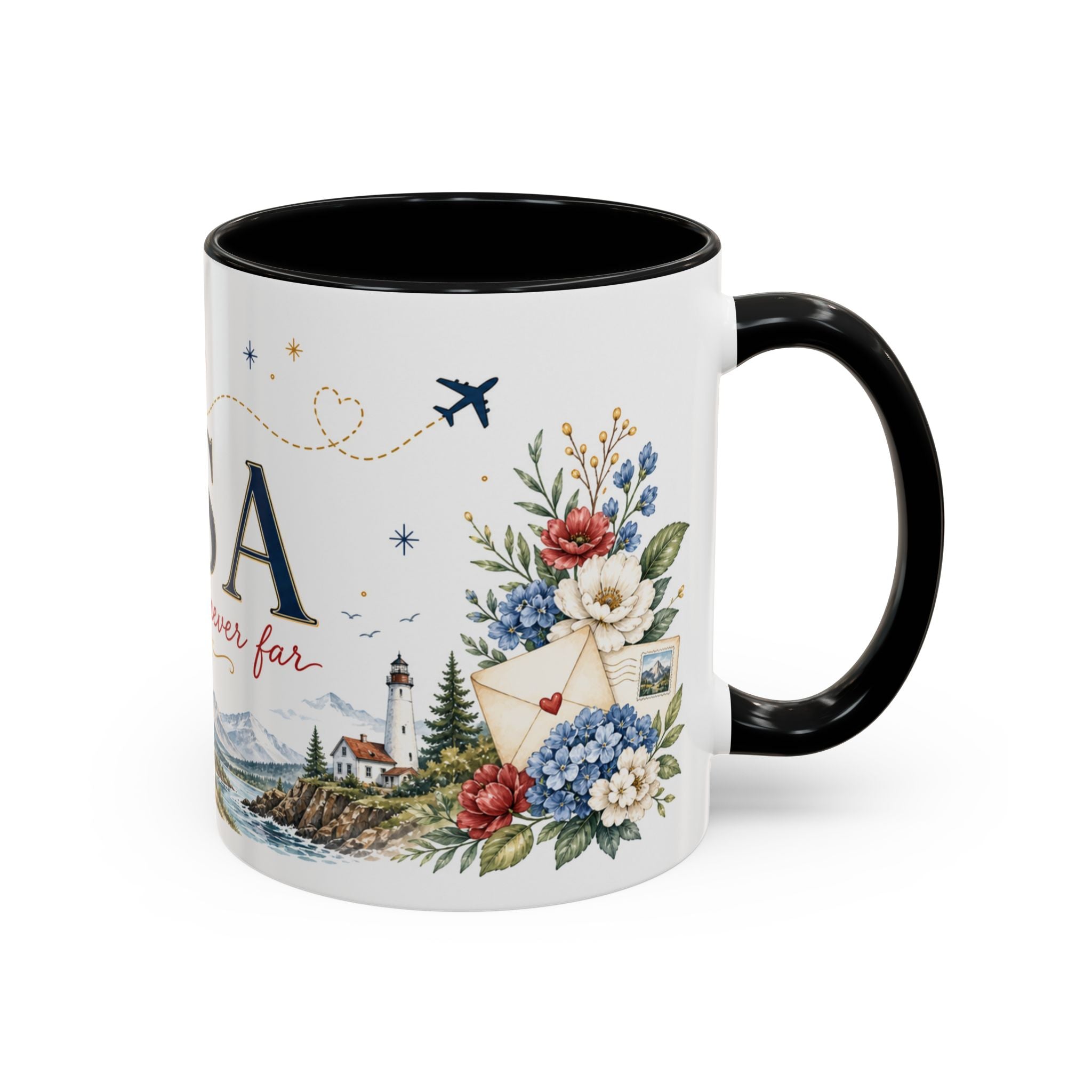 USA Home Country Mug | Moving Away Gift | Long Distance Friendship | 11 oz 15 oz Accent Mug