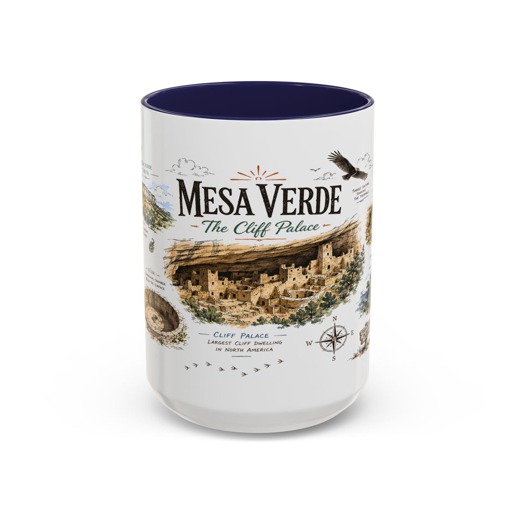 Mesa Verde National Park Coffee Mug | Colorado Ancient Cliff Dwellings Gift | Accent Color Ceramic 11oz 15oz