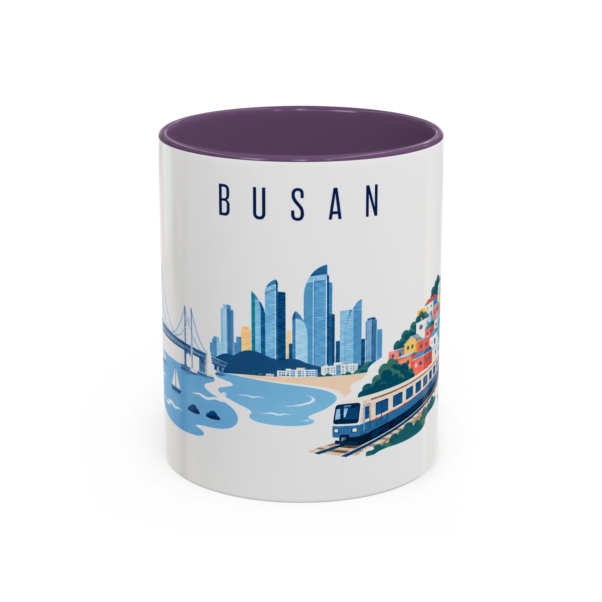 Busan Coffee Mug | South Korea Travel Souvenir | Porcelain Decal City Gift | 11oz 15oz Accent Mug