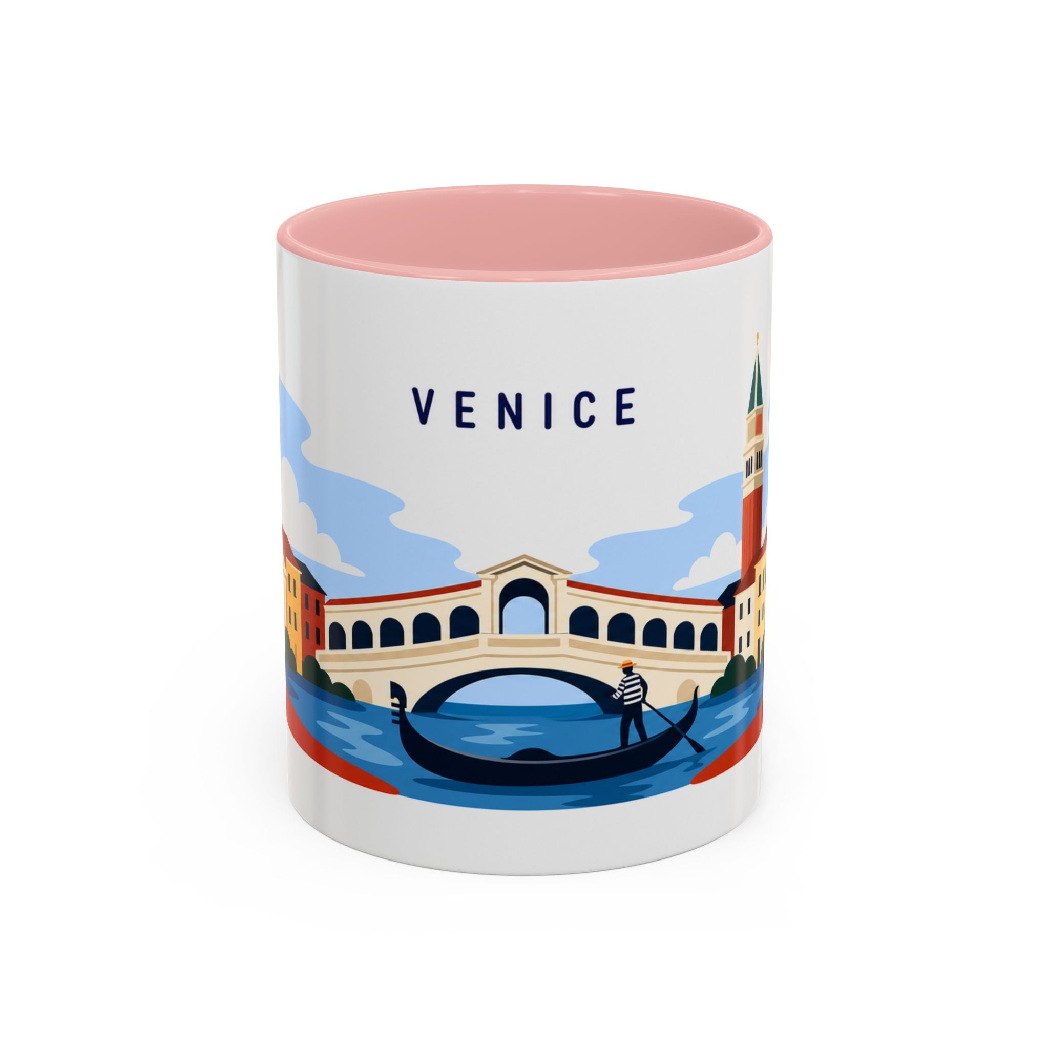 Venice Coffee Mug | Travel Destination Souvenir Gift | Accent Color Ceramic 11oz 15oz
