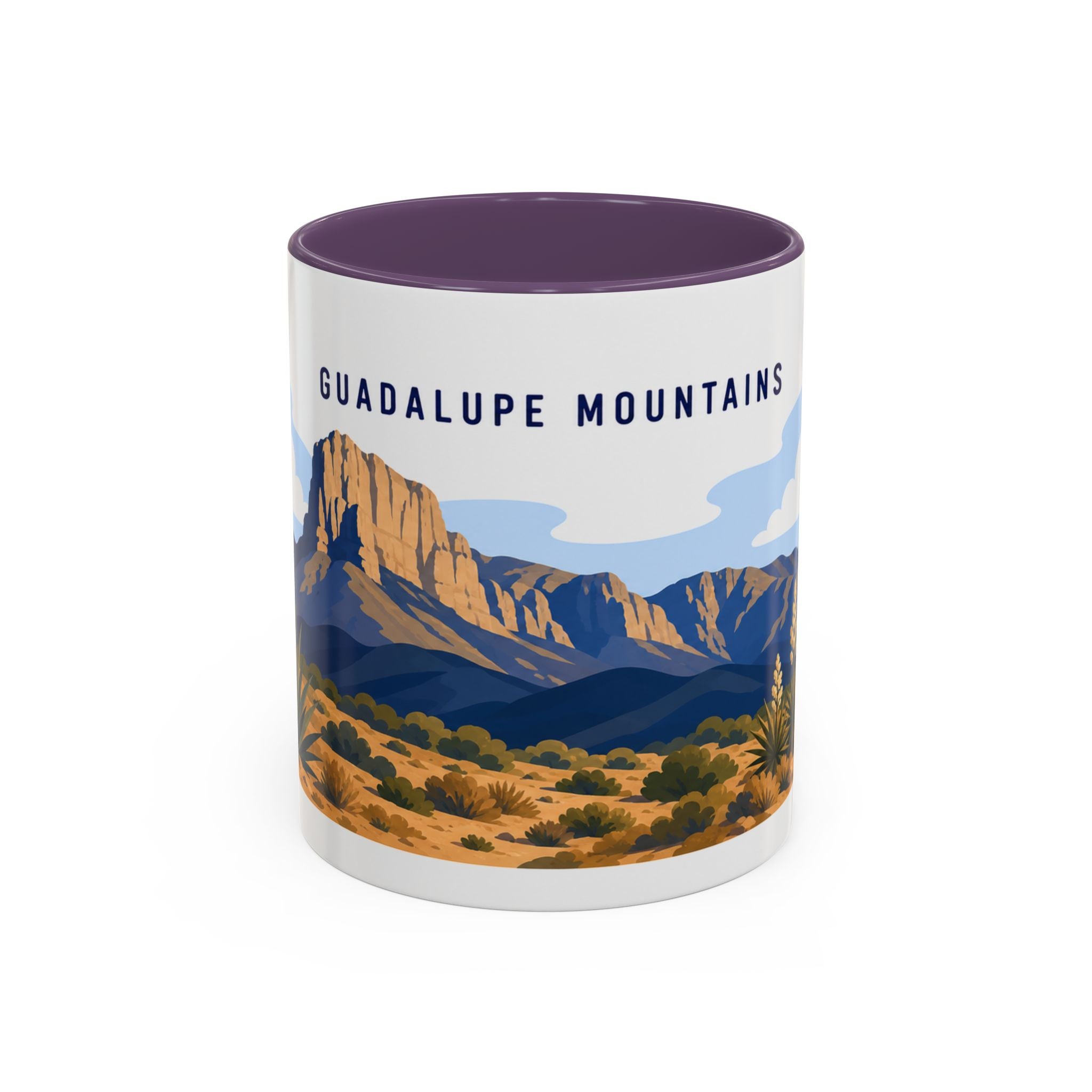 Guadalupe Mountains National Park Coffee Mug | Solid Color Block Park Souvenir | 11oz 15oz Accent Mug