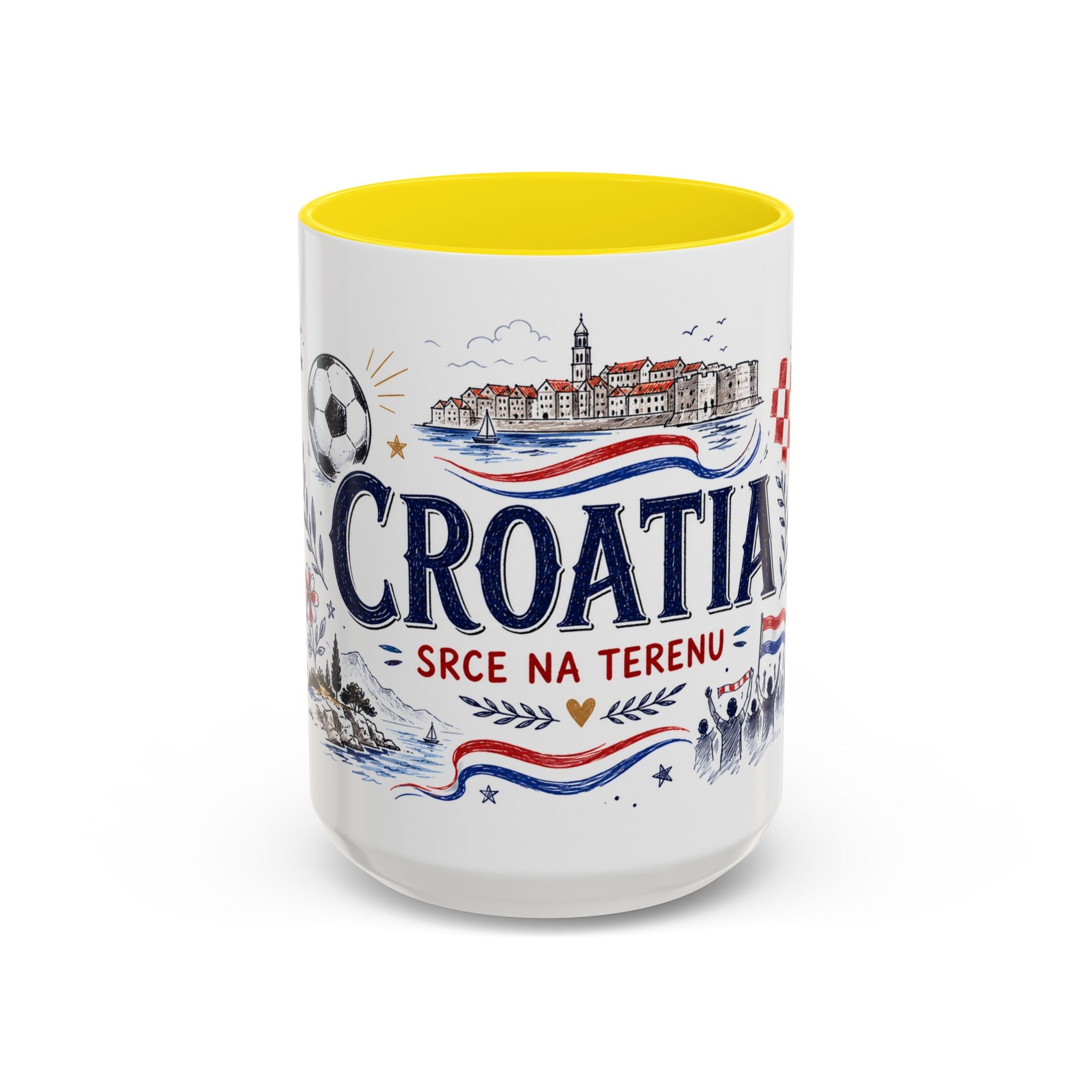 Croatia Soccer Coffee Mug | World Cup Fan Gift | Accent Color Ceramic 11oz 15oz Match Day Cup