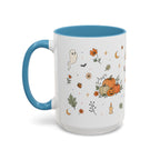 Floral Pumpkin Halloween Mug | Friendly Ghost Watercolor Gift | Accent Cup 11oz 15oz