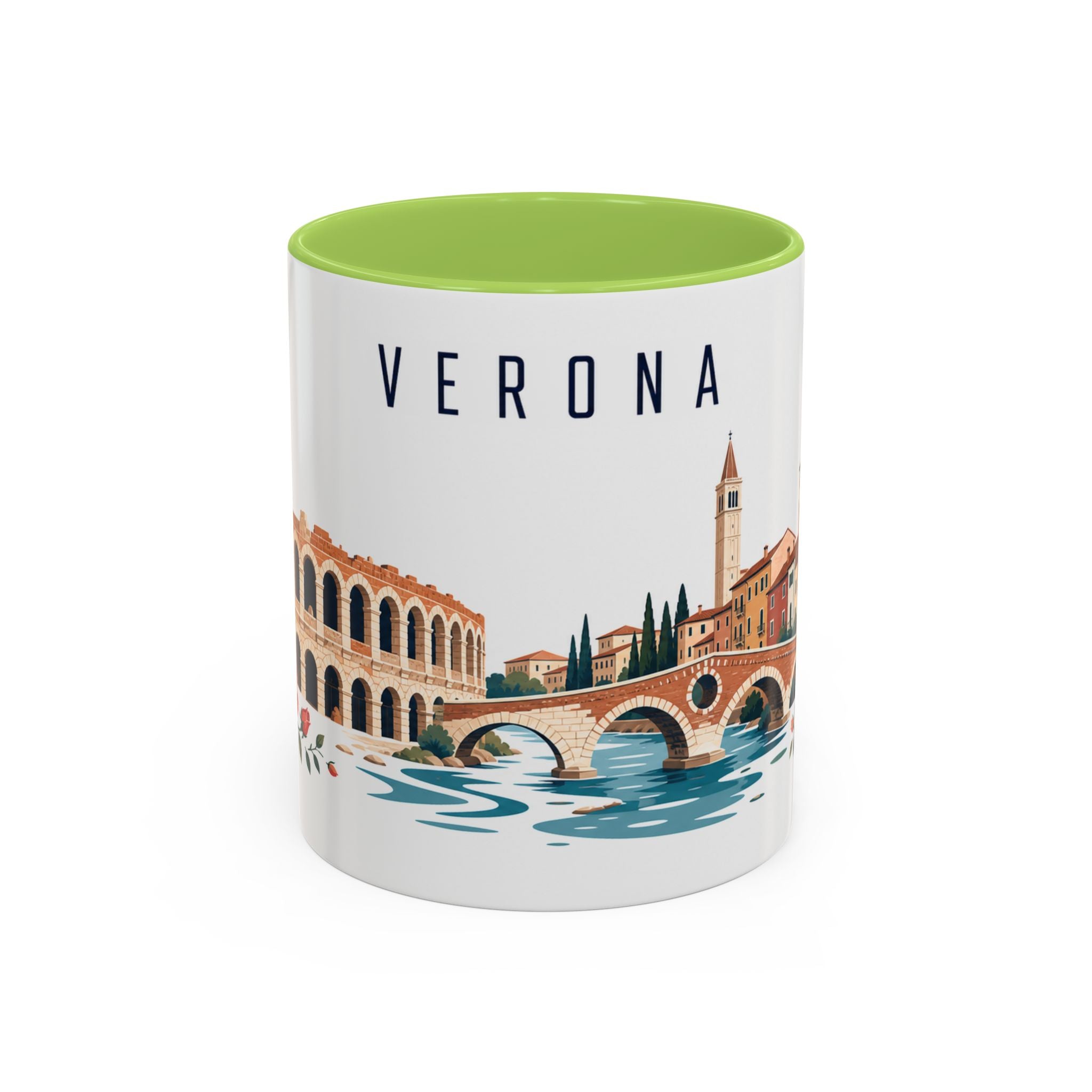 Verona Coffee Mug | Italy Travel Souvenir | Porcelain Decal City Gift | 11oz 15oz Accent Mug