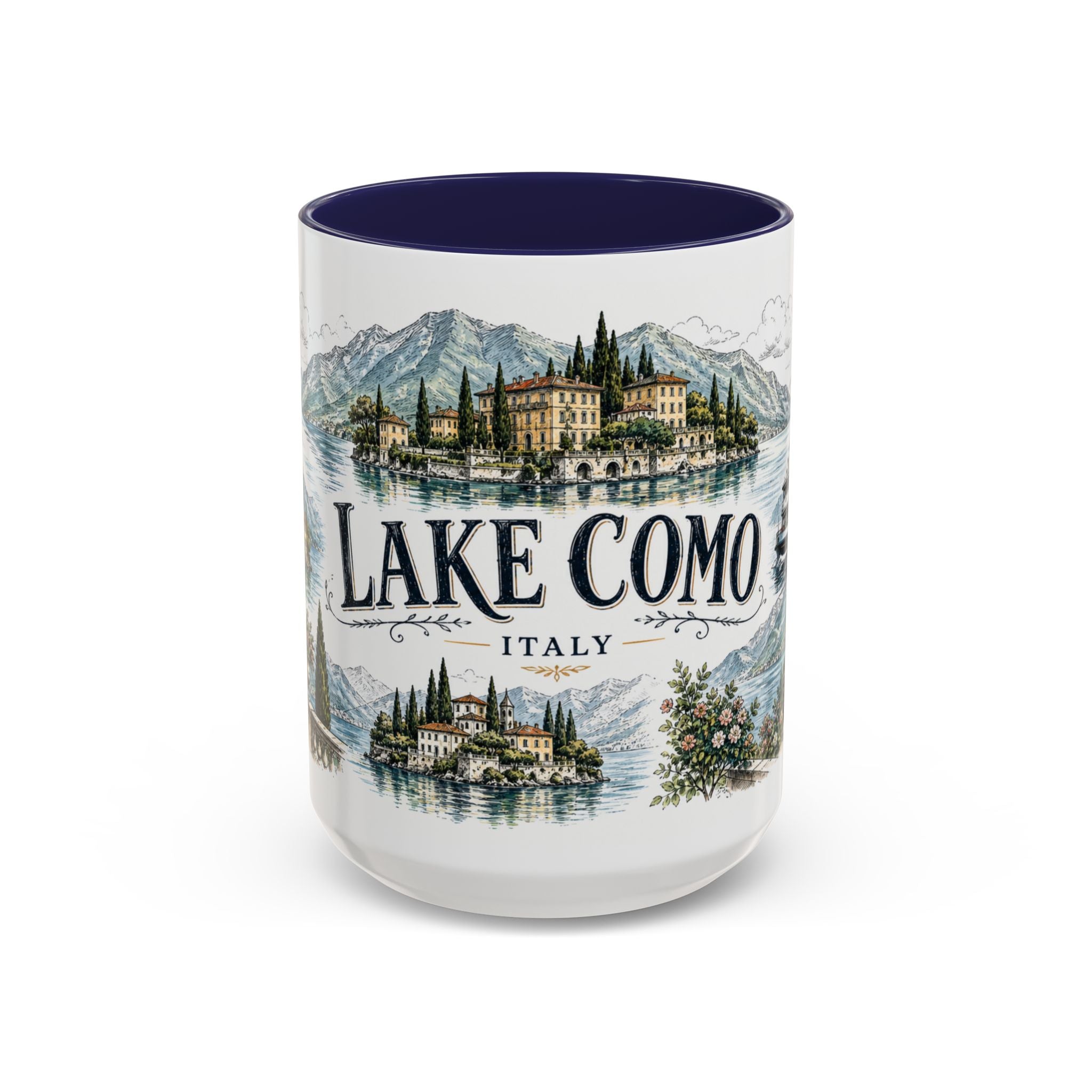 Lake Como Mug, Italy Travel Souvenir, Bucket List Gift, Accent Ceramic Coffee Mug 11oz 15oz