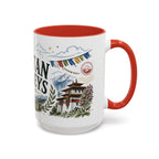 Bhutan Valleys Coffee Mug | Travel Destination Souvenir Gift | Accent Color Ceramic 11oz 15oz