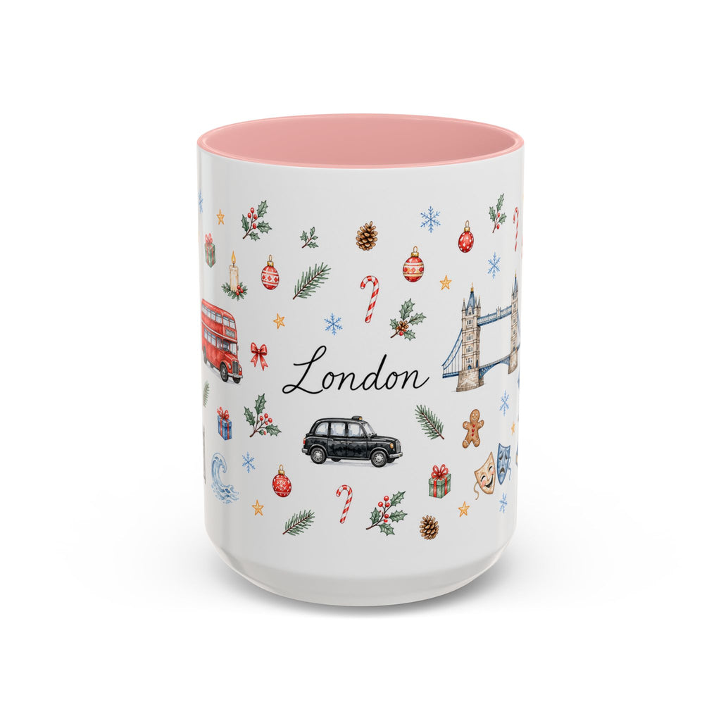 London Christmas Mug | Watercolor City Souvenir, Travel Memories, Ceramic Coffee Cup