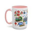 Hong Kong Illustrated Travel Mug | City Souvenir Accent Coffee Mug | 11oz 15oz Ceramic Cup