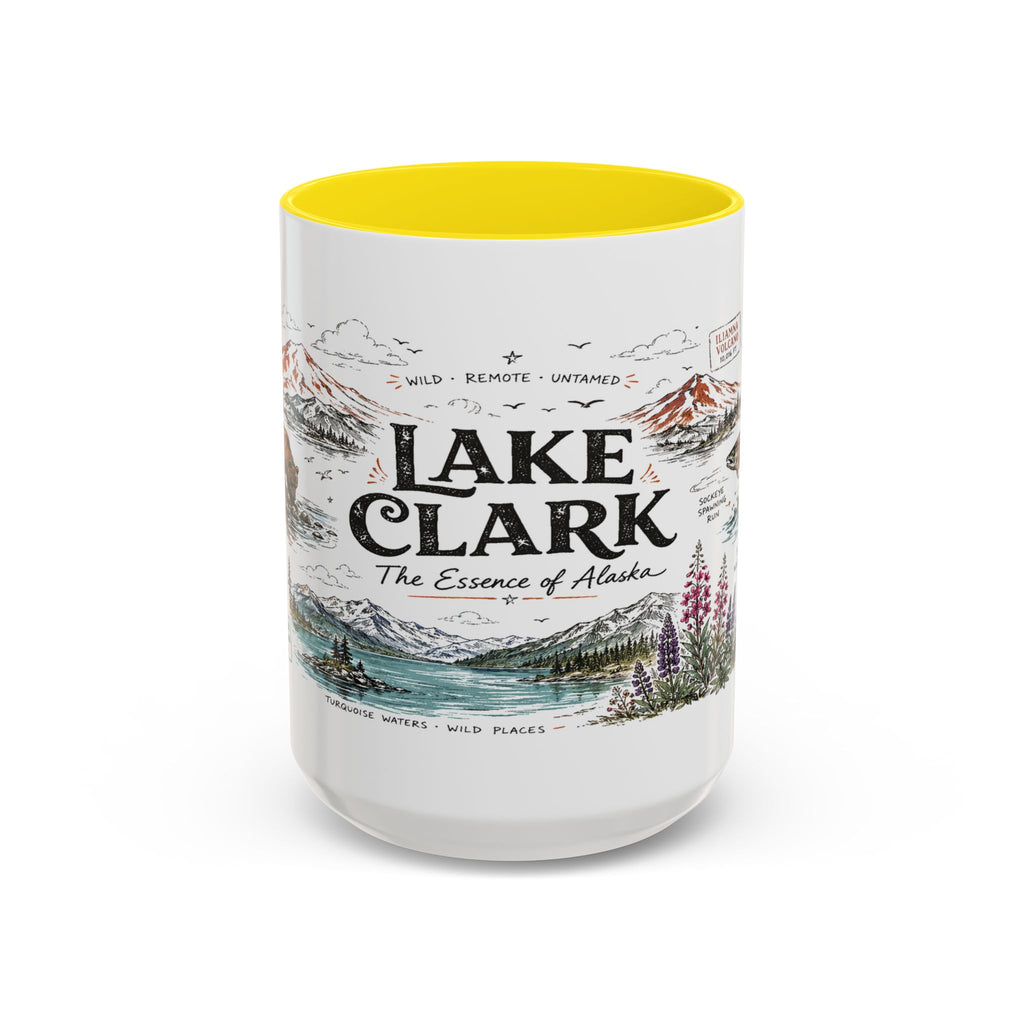 Lake Clark National Park Coffee Mug | Alaska Fly-in Wilderness Adventure Gift | Accent Color Ceramic 11oz 15oz