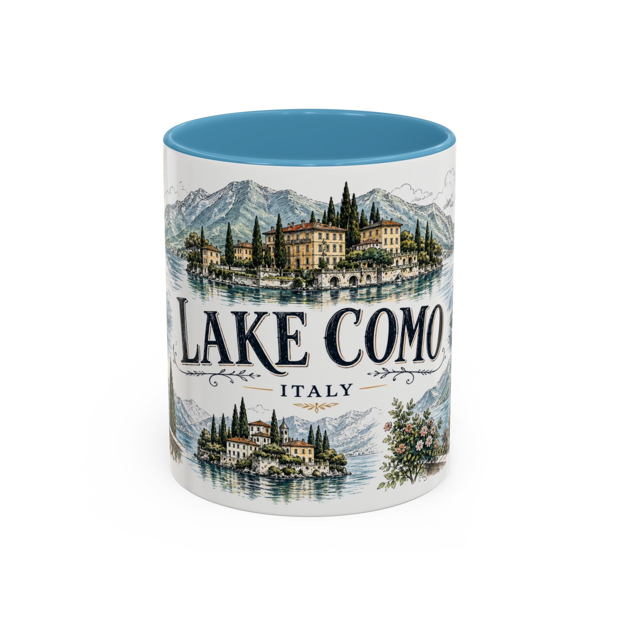 Lake Como Mug, Italy Travel Souvenir, Bucket List Gift, Accent Ceramic Coffee Mug 11oz 15oz