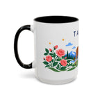 Taurus Zodiac Coffee Mug | Bull and Rose Design | Astrology Birthday Gift | 11 oz 15 oz Ceramic Accent Mug