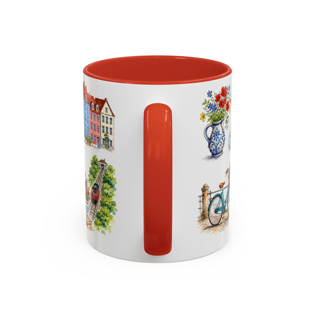 Heidelberg Illustrated Travel Mug | City Souvenir Accent Coffee Mug | 11oz 15oz Ceramic Cup